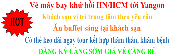Khuyến mại du lịch free and easy Yangon Khuyen mai du lich Free and easy Yangon